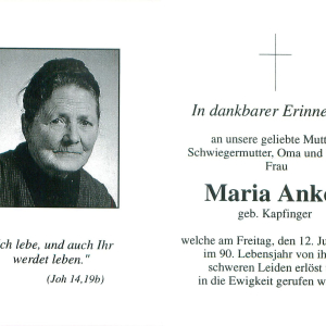Anker Maria Geb. Kapfinger